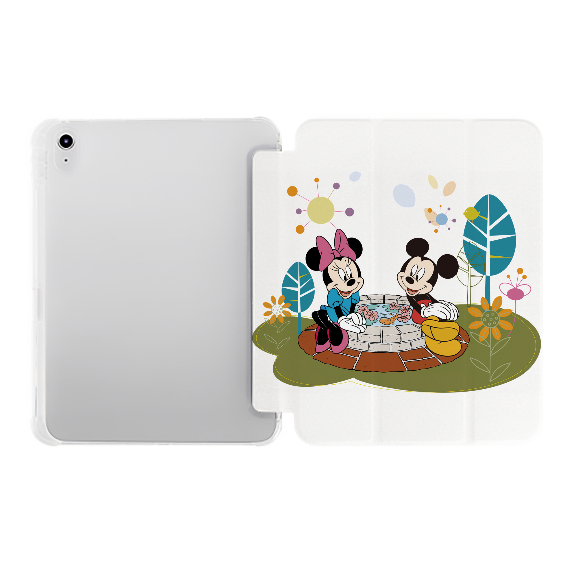 （画像用） ミッキーマウス Mickey Mouse IPad ケース ペン収納付き 三つ折りスタンド PUレザー×シリコン 対応機種9.5/10.5/10.9インチ